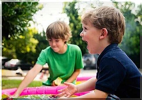 Two children playing