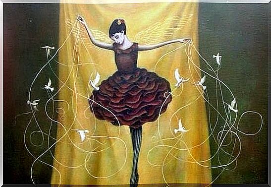 Ballerina with birds