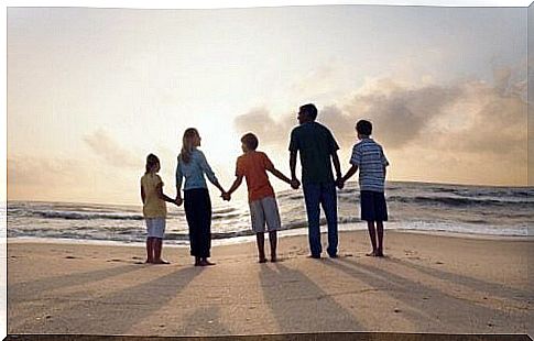 Family on the beach