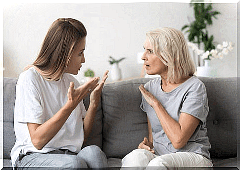 Mother and daughter arguing