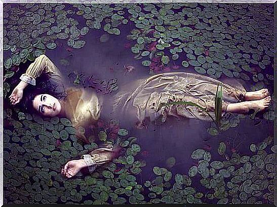 Girl Floating Lifeless On Water And For Whom It's Too Late To Say To Herself You May Shine Your Own Light