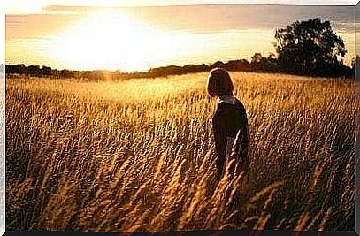 A woman in a field